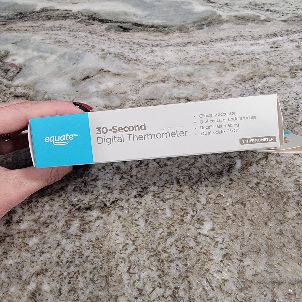 Equate 30 Second Digital Thermometer Oral Rectal Underarm Open Box Tested
