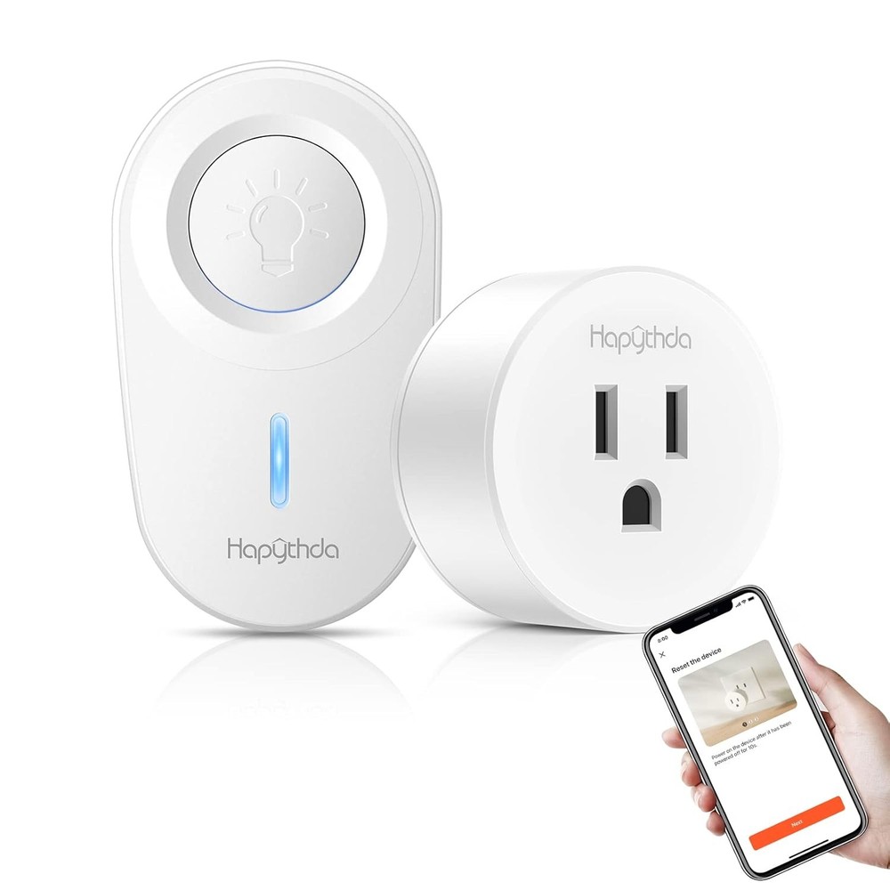 2 Pack Smart Plug with Remote Control, 2.4GHz Wi-Fi, No Neutral Wire Required
