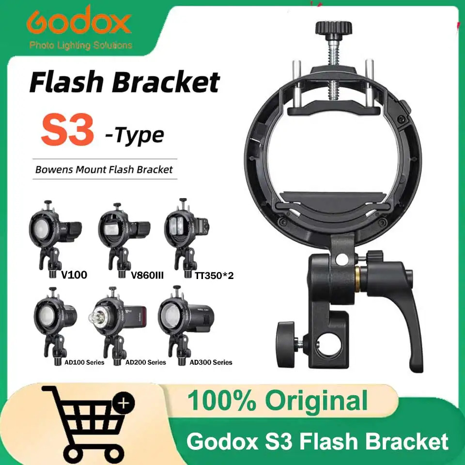 S3 Flash Holder Bracket Bowens Mount Flash Bracket for  Flash V100, V860llI, TT3