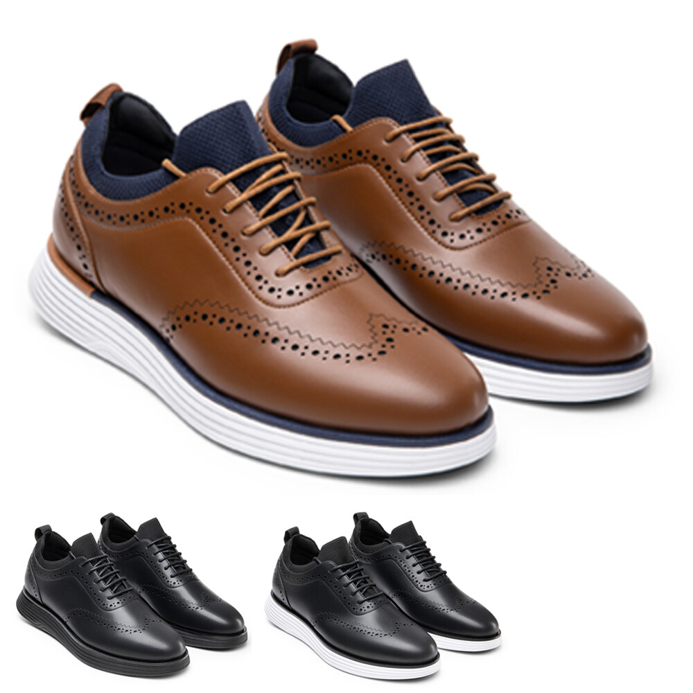 Men's Dress Sneakers Oxfords Casual Wingtip Brogue Comfortable Breathable Shoes