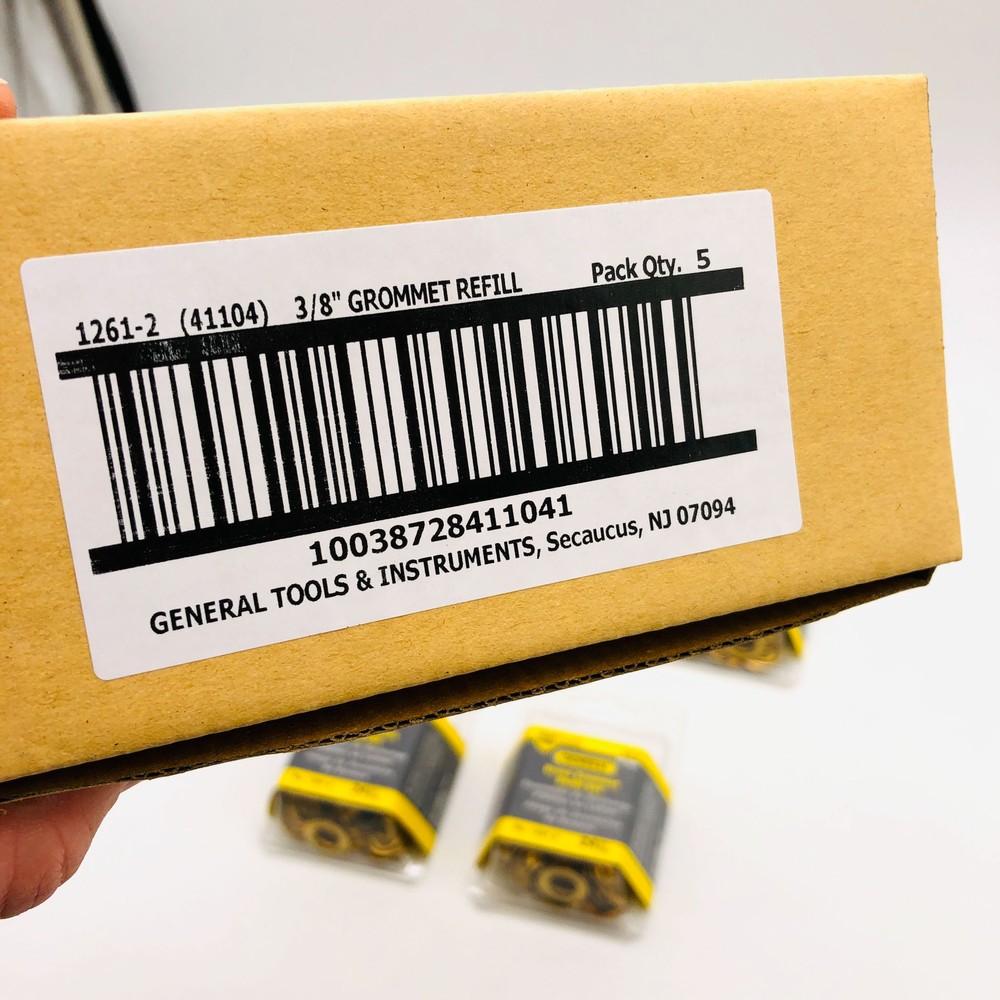 5x General Tools 1261-2 Grommet Refills Rustproof Solid Brass 3/8in (120 Sets)