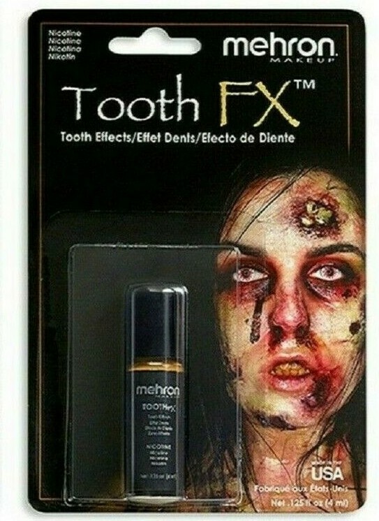 MEHRON TOOTH FX COLOR PAINT THEATER COSTUME ZOMBIE TEETH .25 OZ MAKEUP PICK !!!