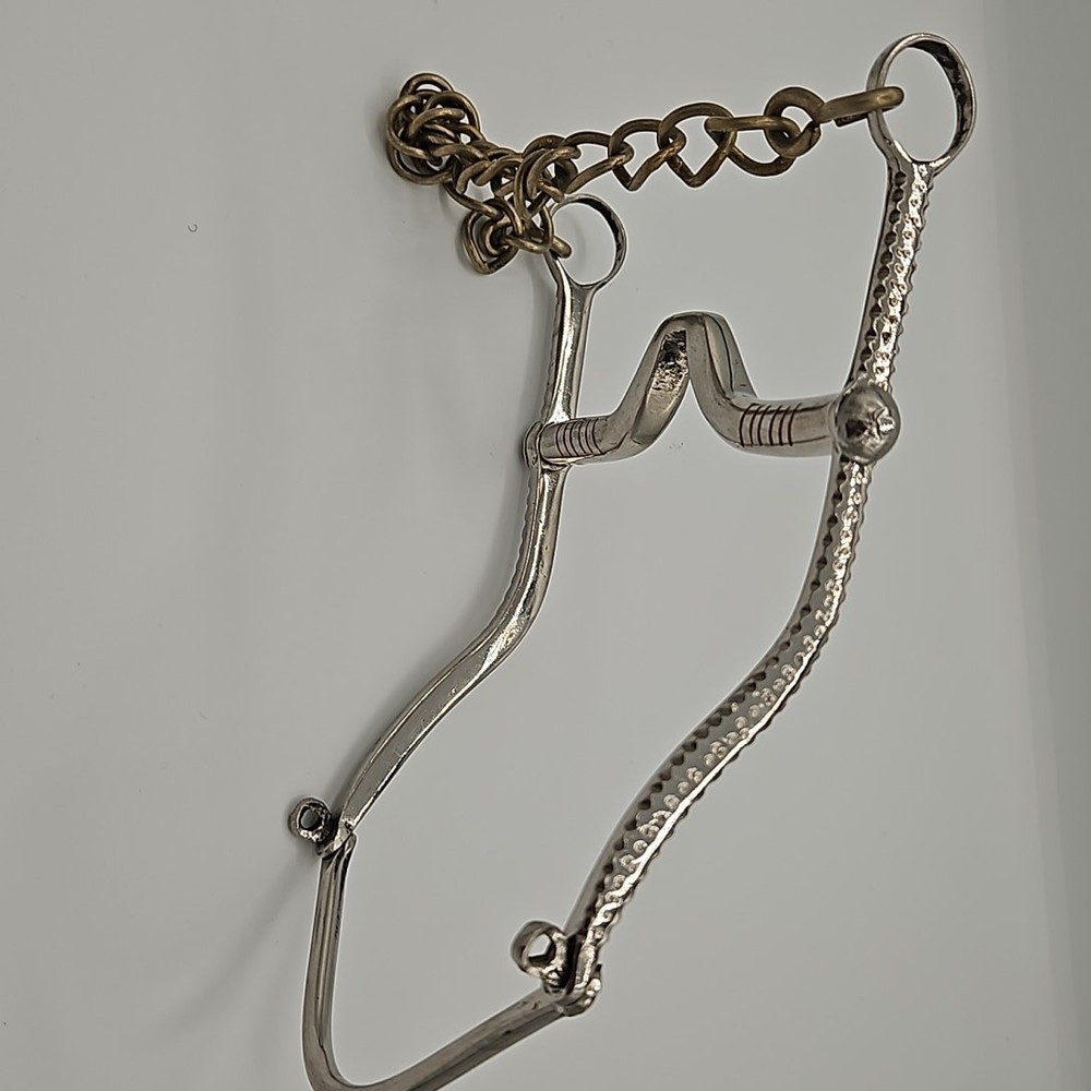 Hand forged Western Shanked Bit Copper Inlay Solid Slobber Bar