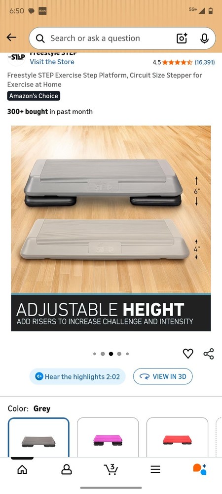 The Step Aerobics Platform Black Riser 16x16 Inches Adjustable Height Stepper