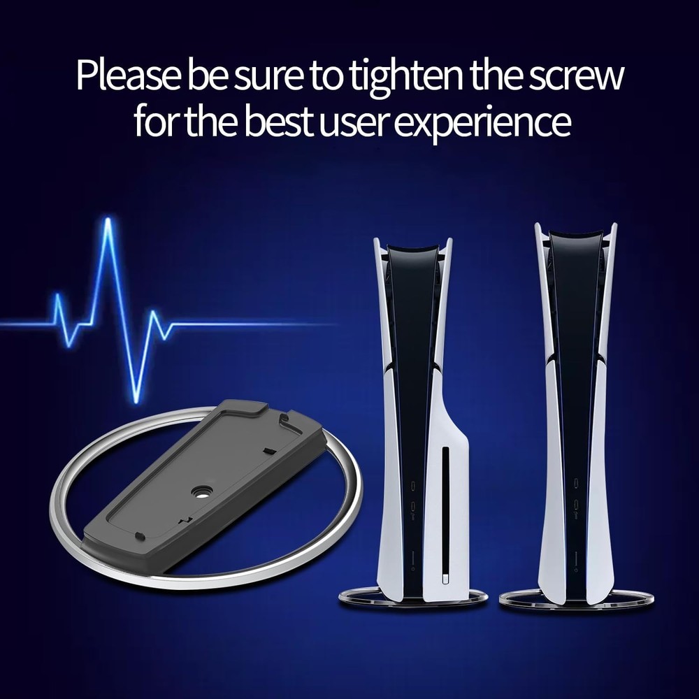 Sleek Black Vertical PS5 Stand – Support for Slim & Pro Models, Easy Install