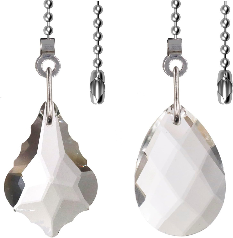 2PCS Crystal Ceiling Fan Pull Chain, Decorative Fan Pull Chain Pendant Extension