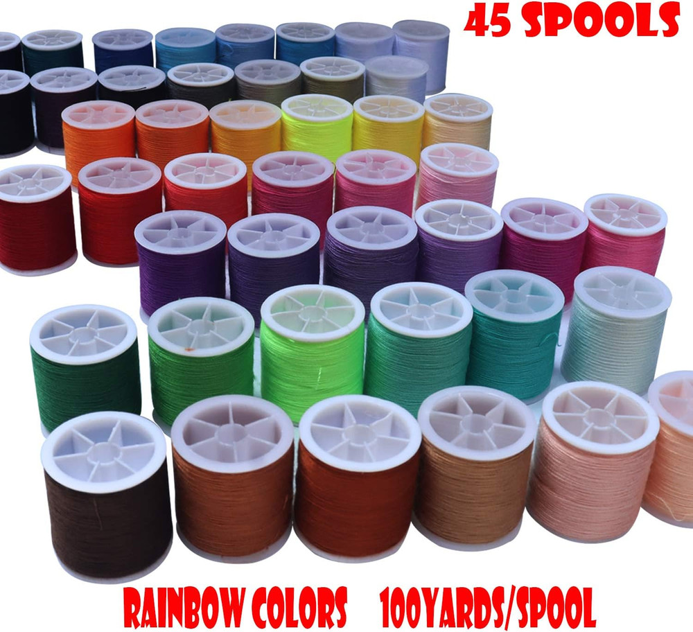 45 spools Sewing Thread Kits Polyester for Hand & Machine Sewing,100yards Each,T