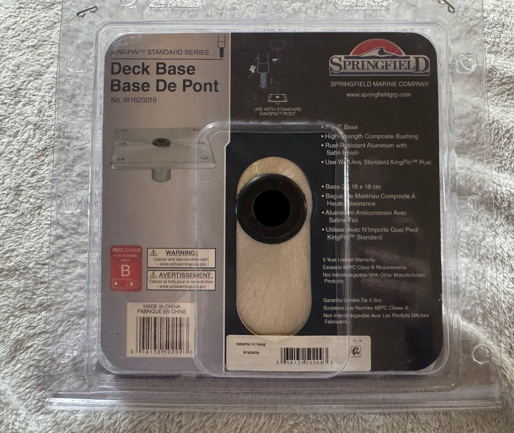NEW Springfield Deck Base 7” X 7” W/ Composite Bushing