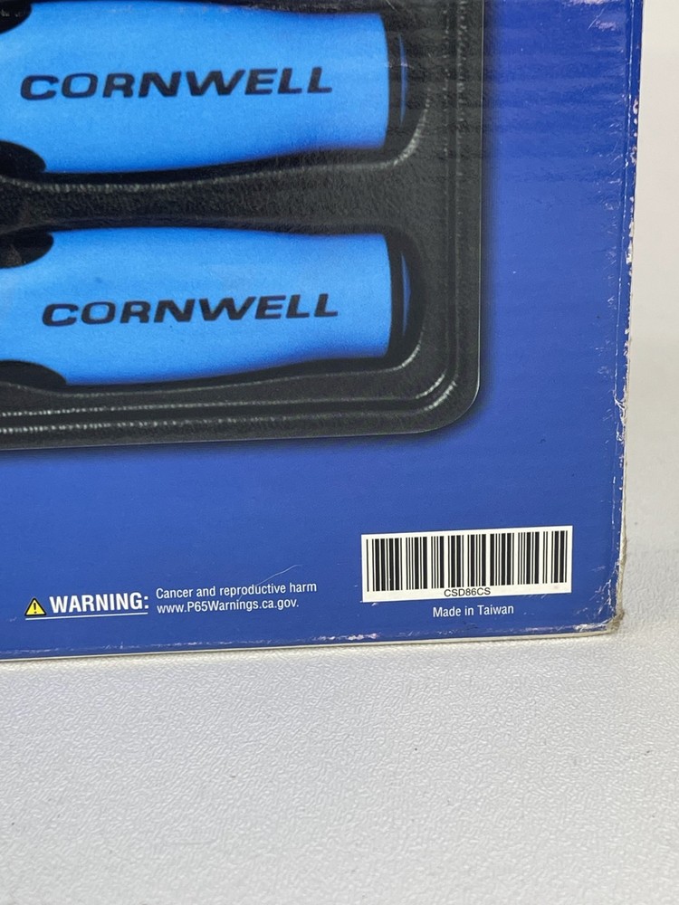 Cornwell CSD86CS 6pc BLUE Cabinet Screwdriver Set 3 Phillips 3 Flat Cushion Grip