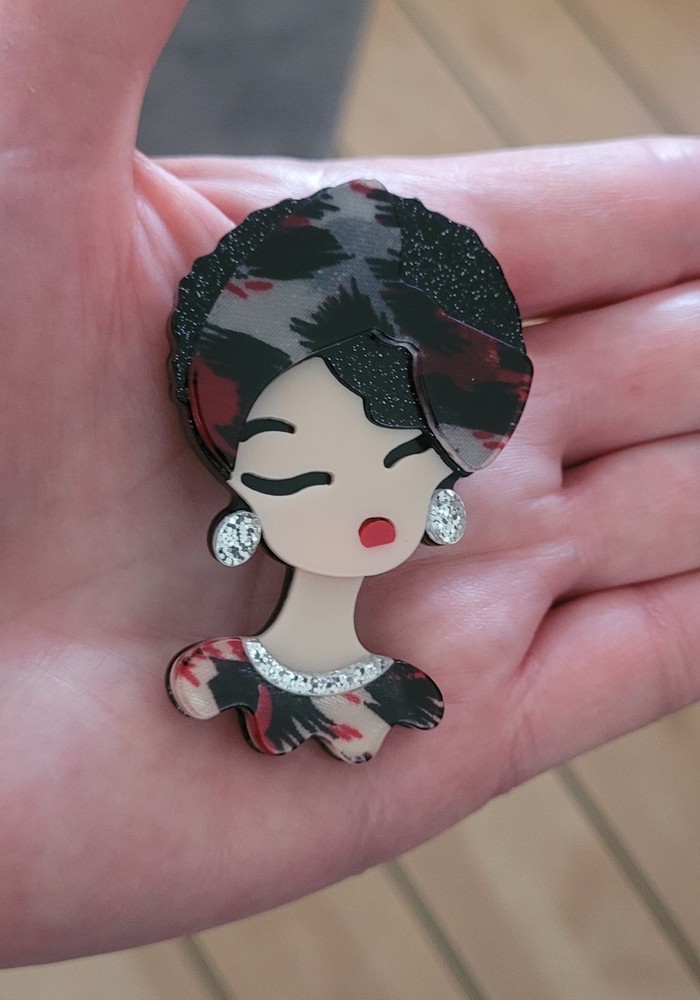 Acrylic Lady brooch