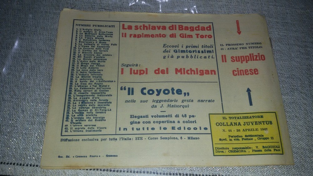 1947 Gim Toro Comic No. 44 ORIGINAL £. 10