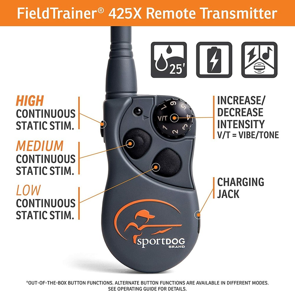 SportDog SD-425X Remote Field Trainer Rechargeable Dog Training E-Collar System