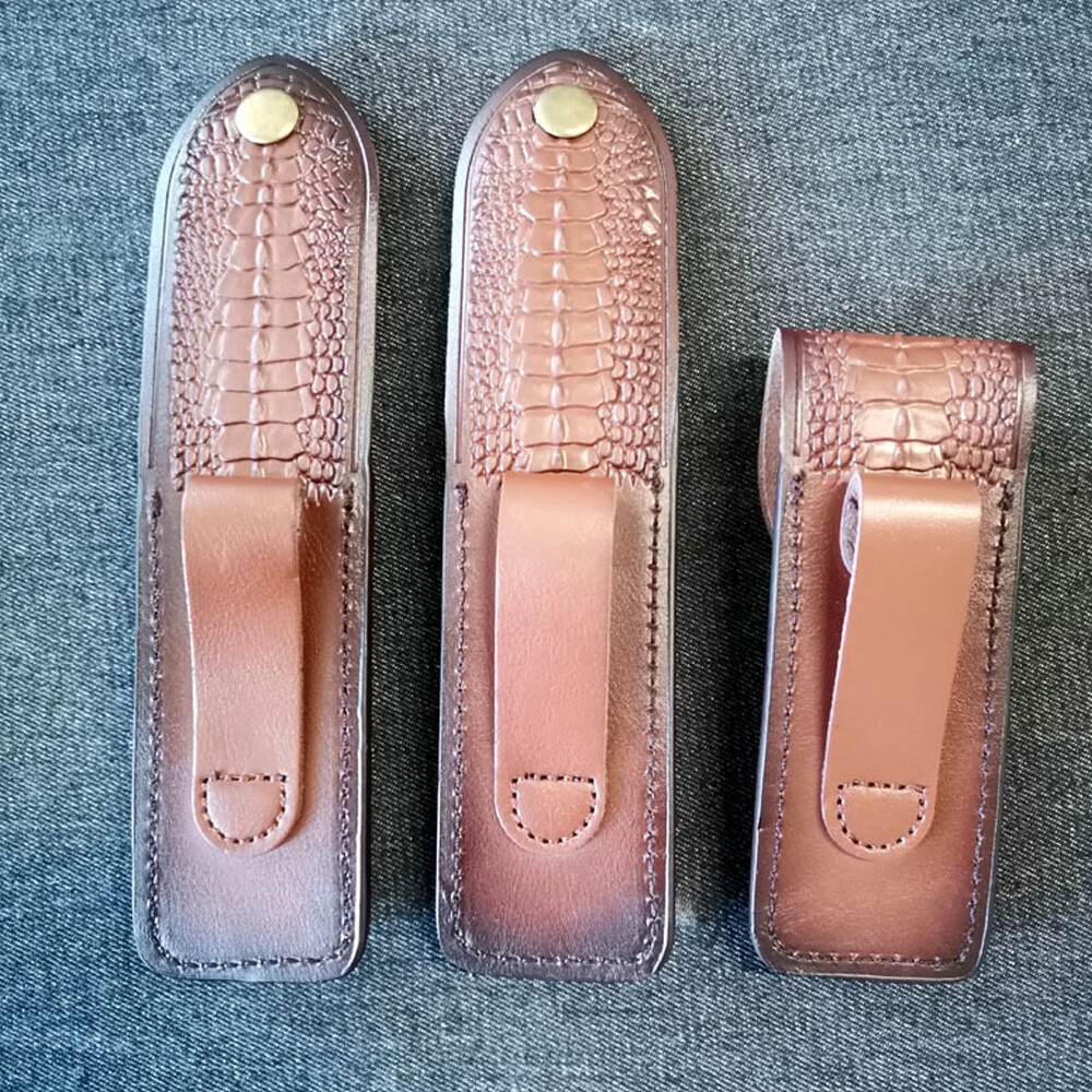 NEW HAND MADE PURE LEATHER SHEATH FOR 5" FOLDING KNIFE & OTHER TOOLS