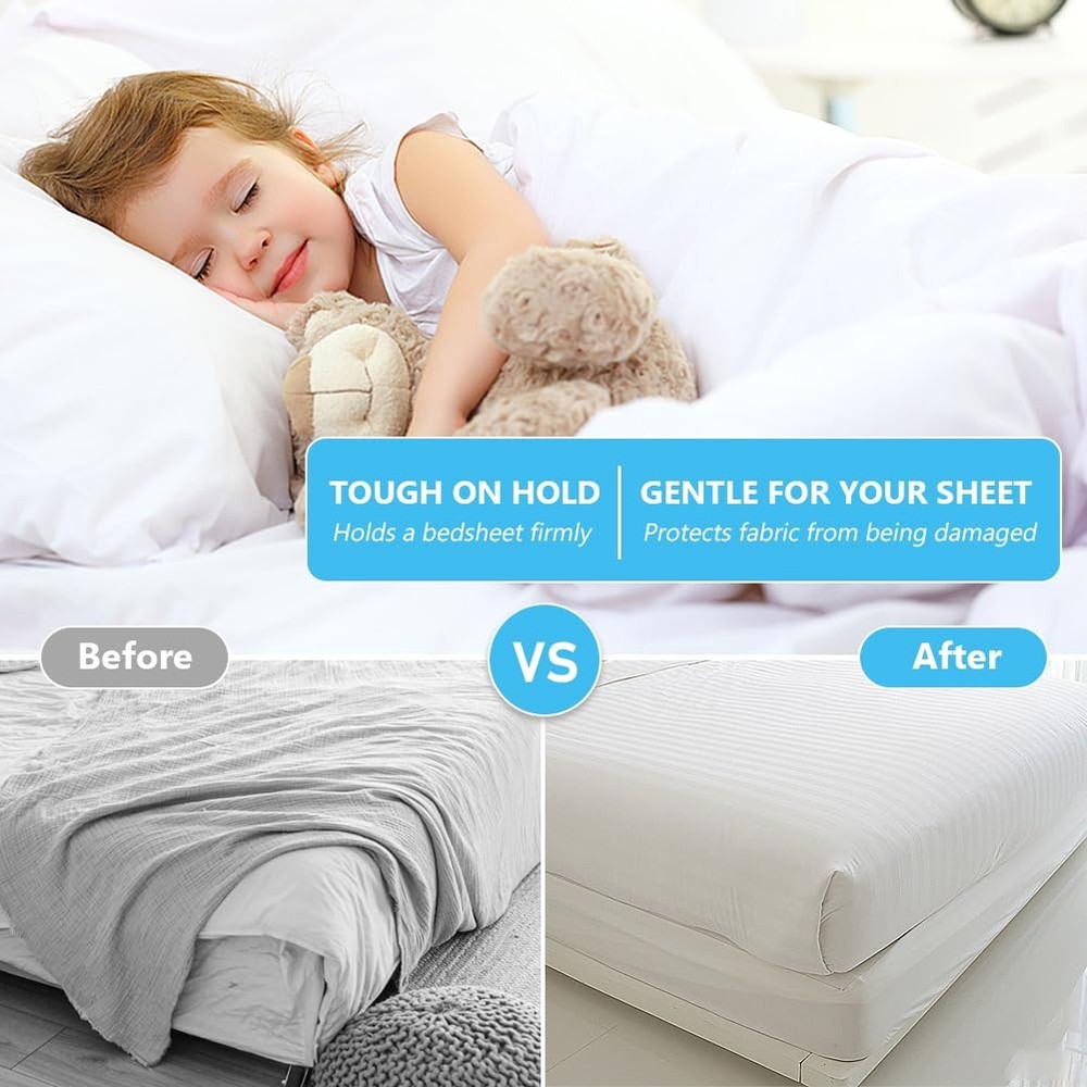 Bed Sheet Fasteners Adjustable Elastic Sheet Holder Clips Set