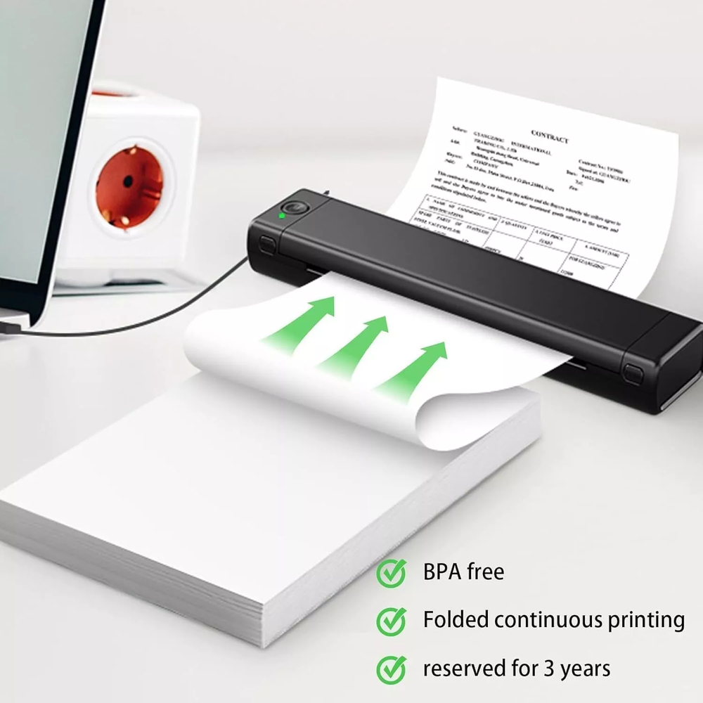 100-Sheets Folded Continuous A4 Thermal Paper 8.5"x11" M08F Printer Quick-dry US