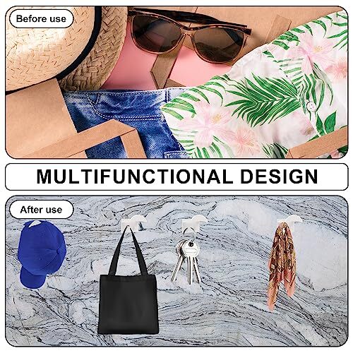 16 PCS Adhesive Hat Hooks for Wall Baseball Cap Rack Hat Wall Hanger