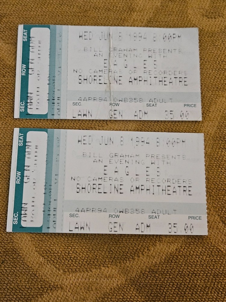 LOT OF 2 1994 EAGLES TICKET STUBS