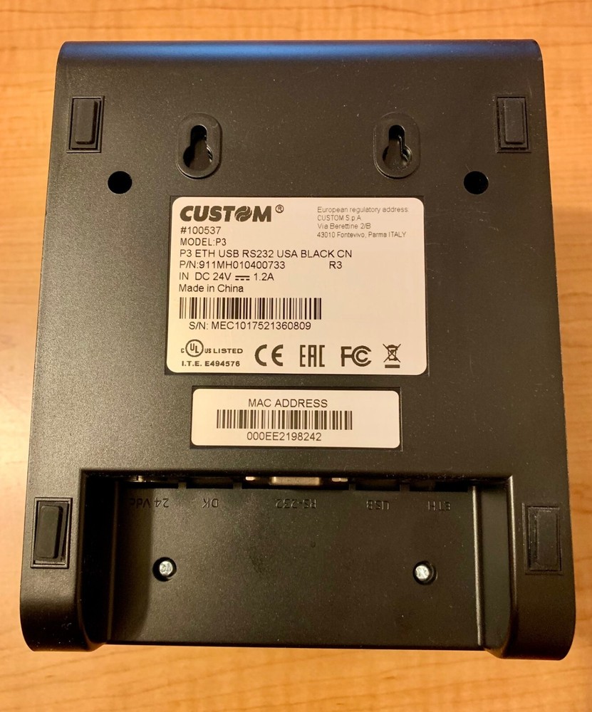 CUSTOM P3 THERMAL POS PRINTER ETHERNET, SERIAL DB9, USB