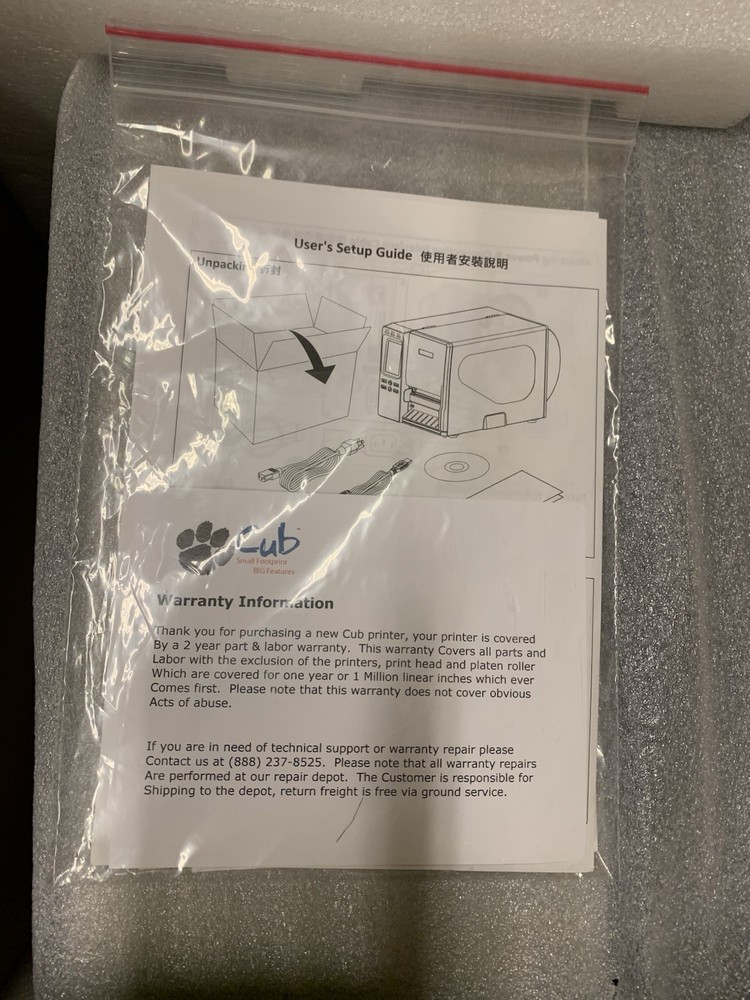 Printer Label CUB CB-1424Ti with Ethernet Connectivity