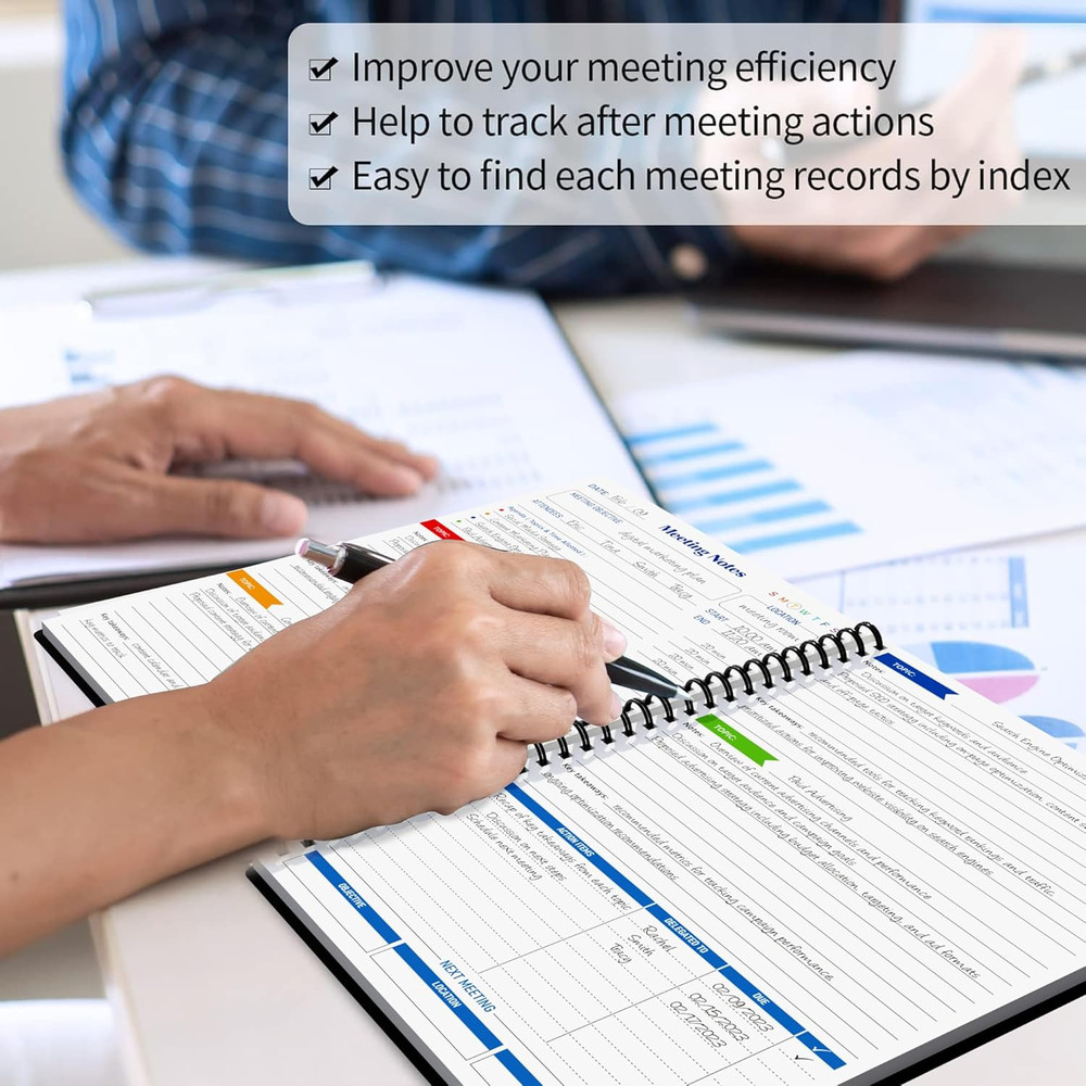 Meeting Notebook for Work with Action Items, Project Planner Notebook for Note T