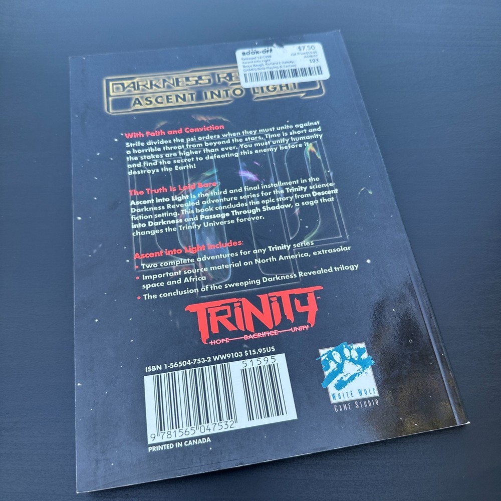 Trinity RPG Darkness Revealed #3 Ascent into Light Sourcebook White Wolf WW9103