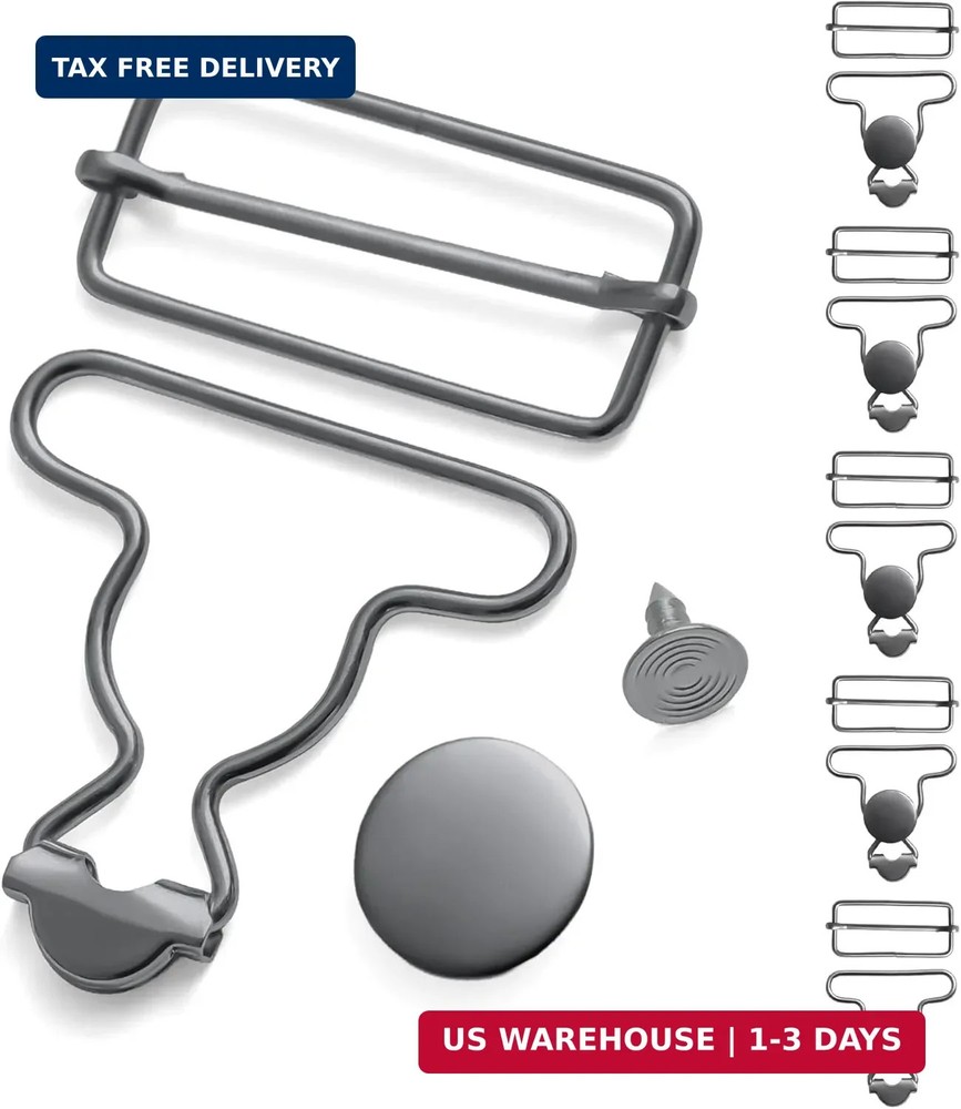 6 Sets Metal Overall Buckles Replacement Overall Clasp Replacement Suspender Cli