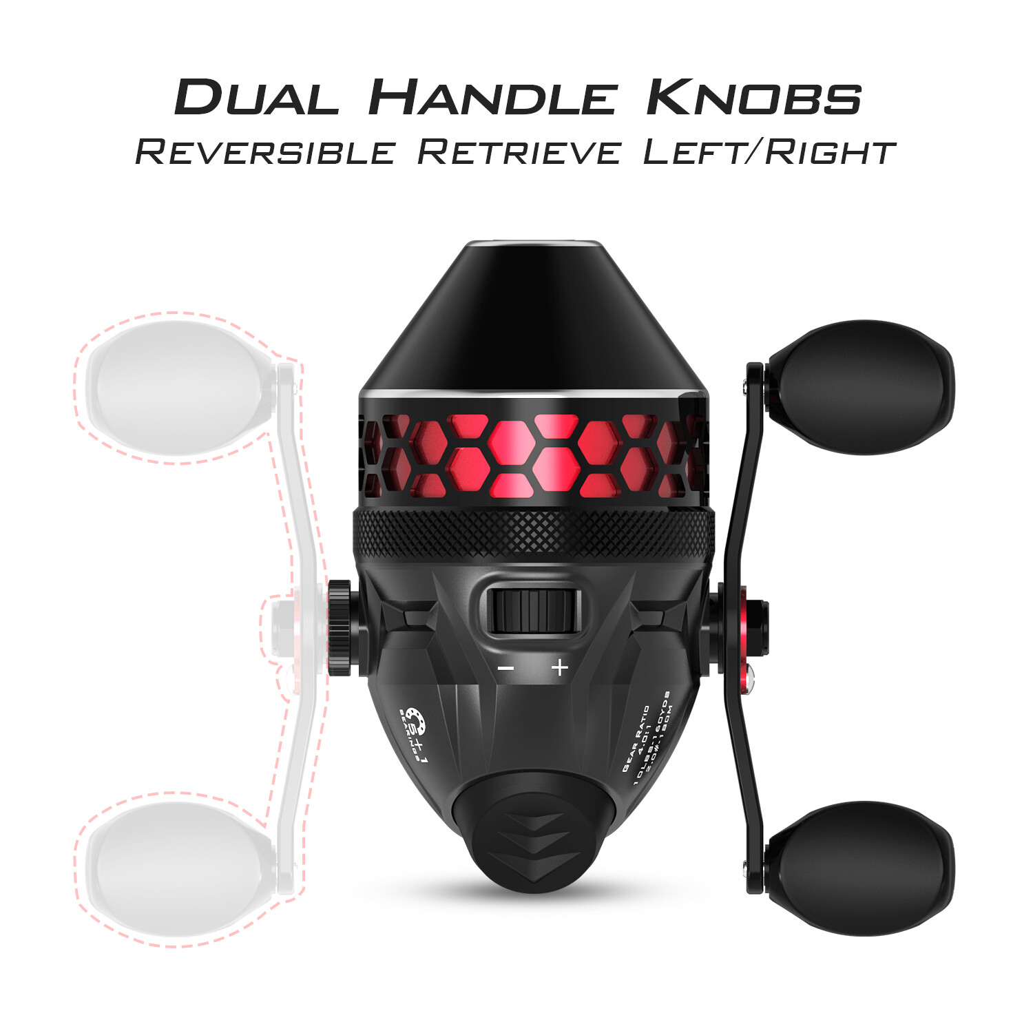 KastKing Brutus 4.0:1 Gear Ratio Spincast Reel Fishing Reel w/ 10LB Fishing Line