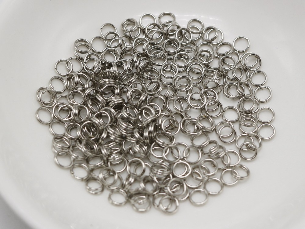 1000 Dull Silver Tone Double Loop Split Open Jump Rings 5mm Connector Craft