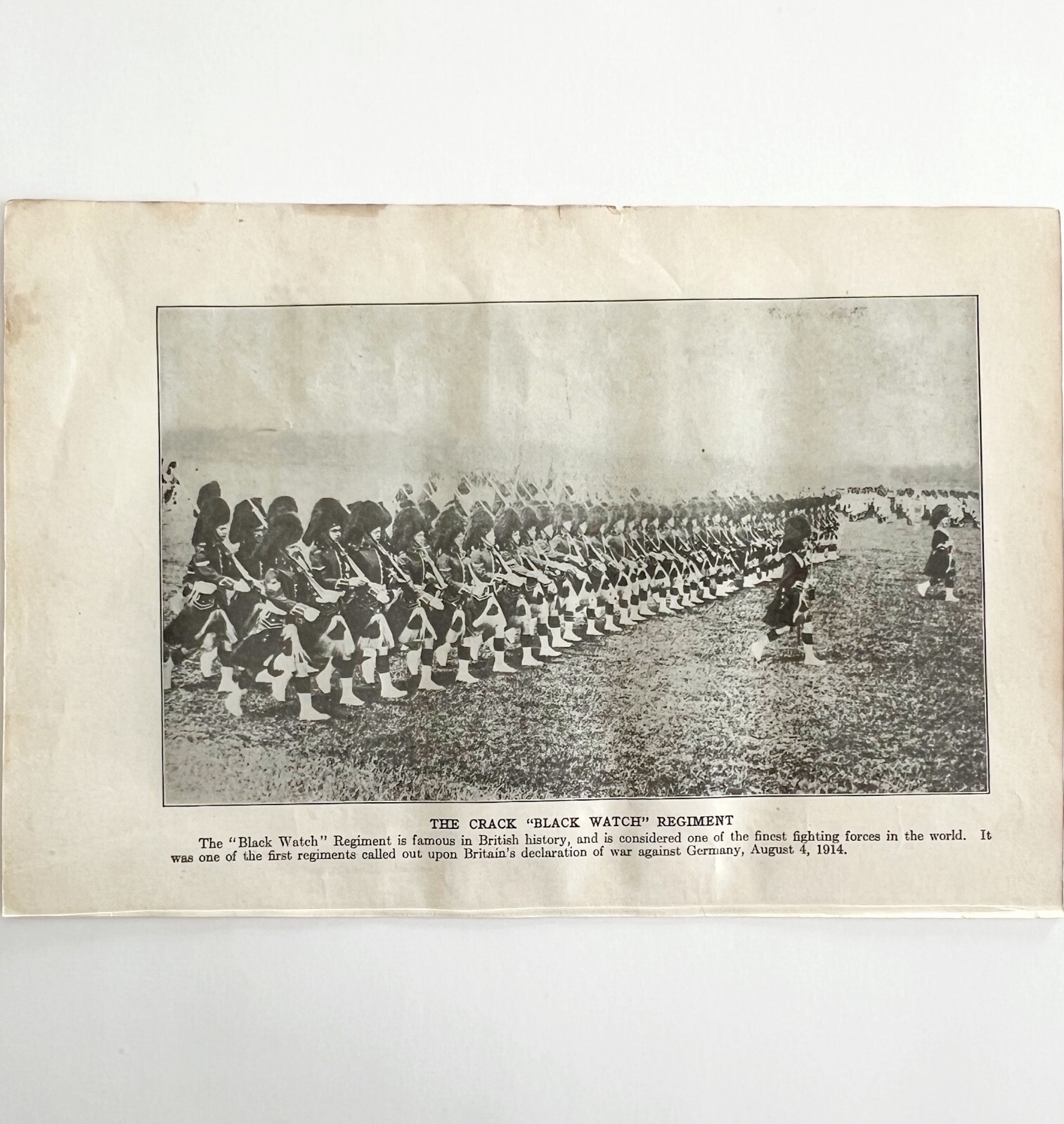 1914 Black Watch Regiment British Army WW1 Photo Print Art Antique Military War