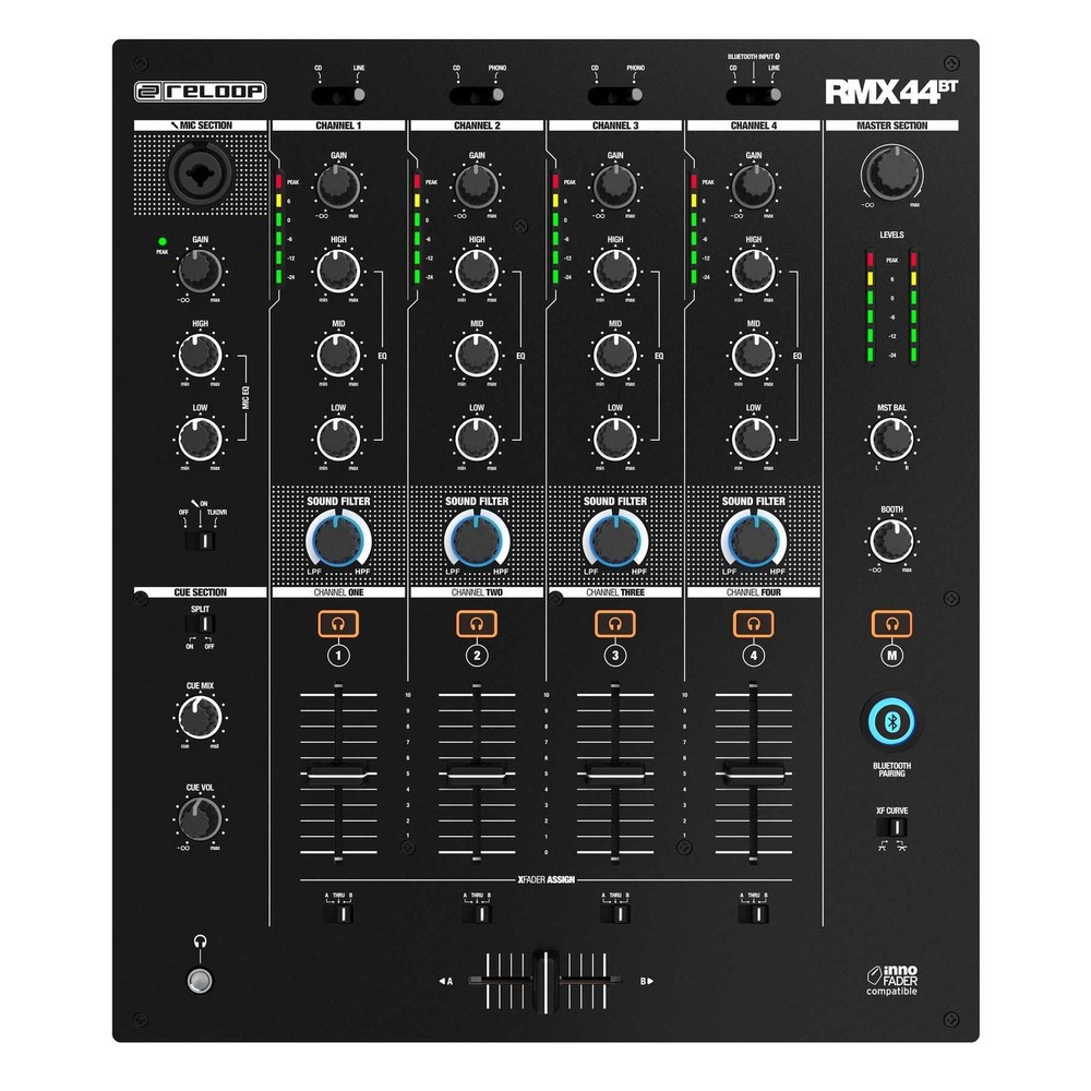 Reloop RMX-44 BT DJ Mixer (4-Channel Bluetooth)