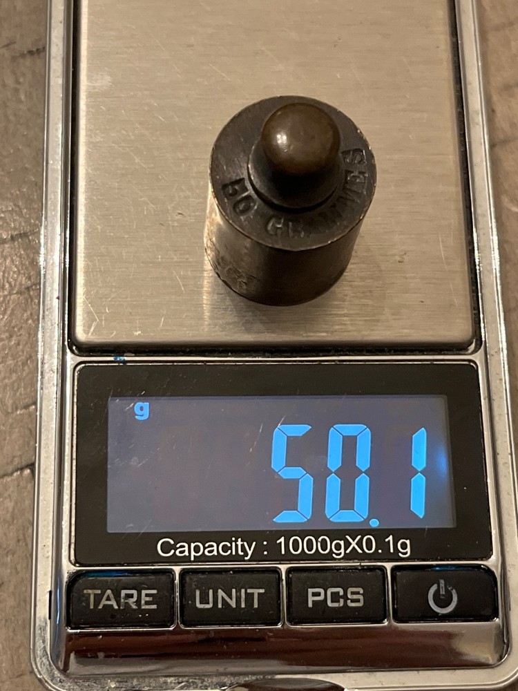 Antique bronze 50 grammes scale weight 050925aAGZCE