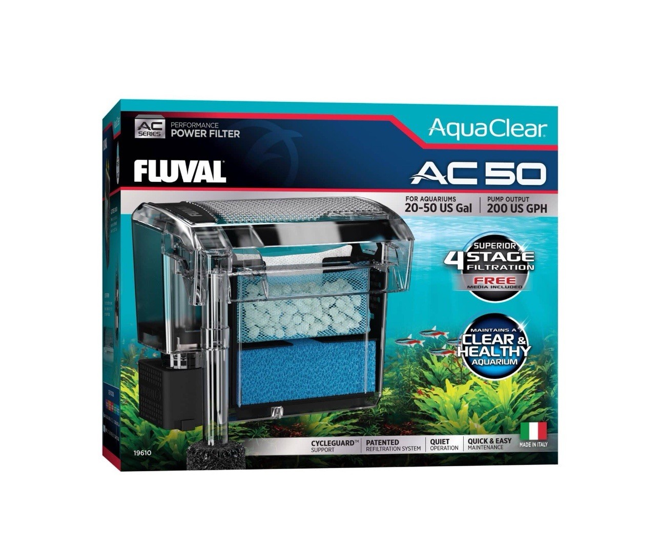 Fluval AquaClear AC50 Power Filter 20-50 US Gal #19610