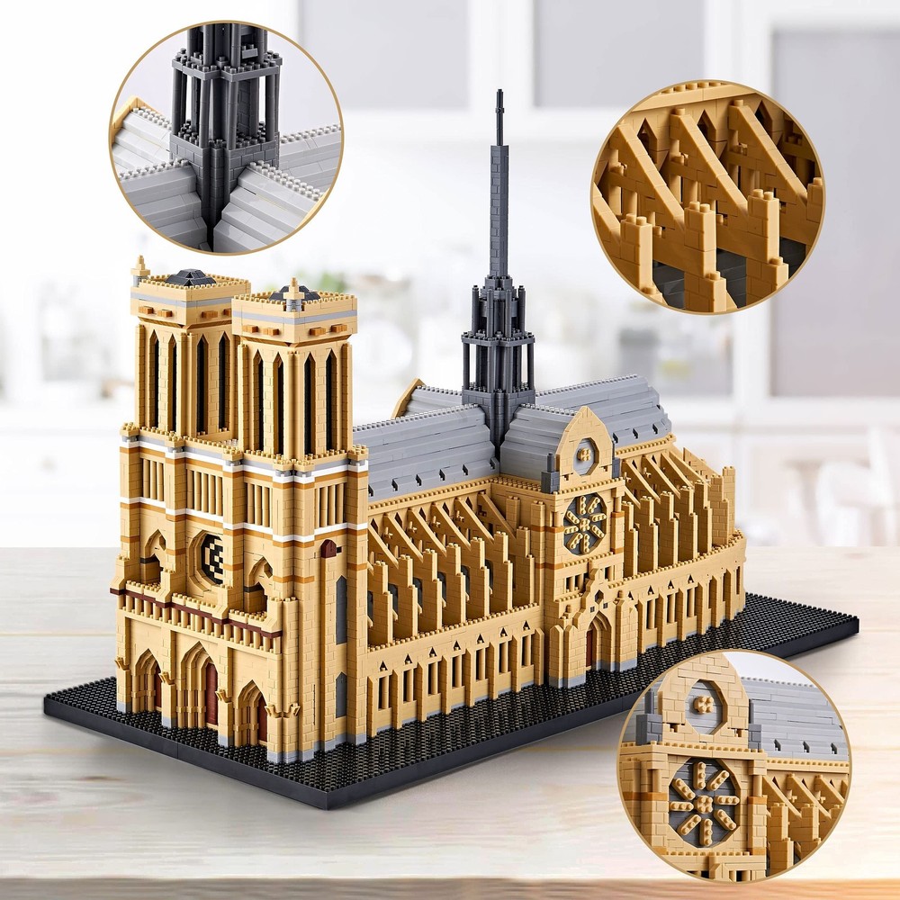 Notre Dame de Paris 7380 PCS Micro Building Blocks Set - Detailed Architectur...