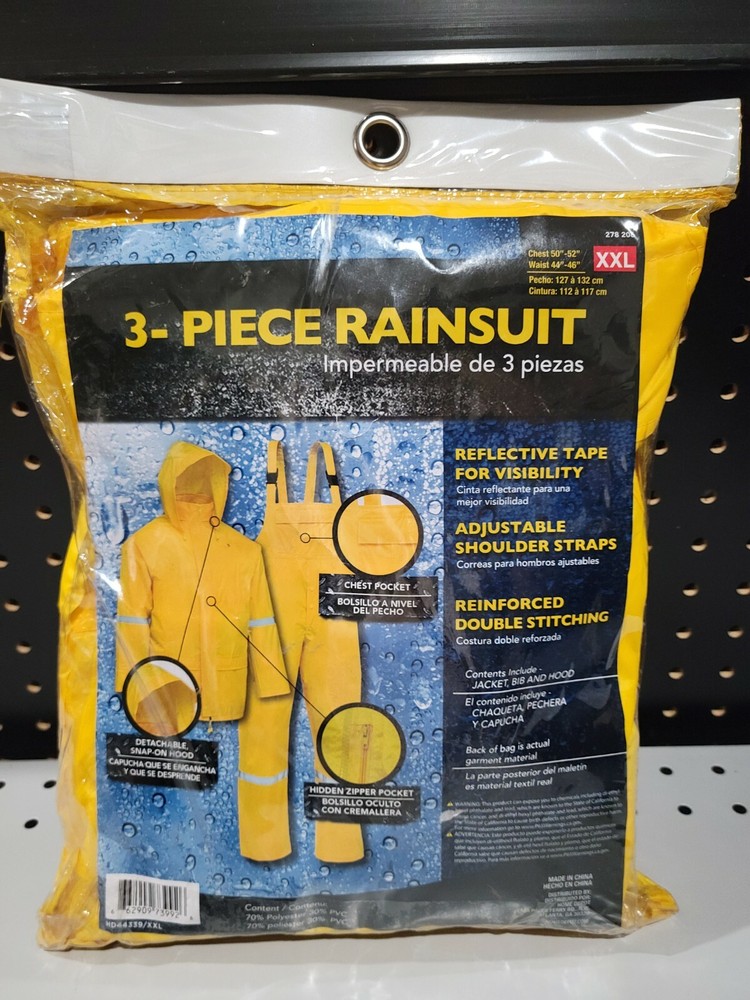 3 - Piece New Yellow Rainsuit