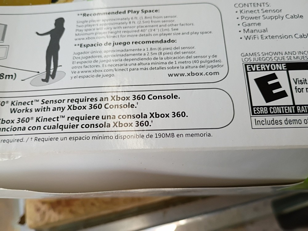 Microsoft Xbox 360 Kinect Motion Sensor Bar w/Kinect Adventures Game SEALED