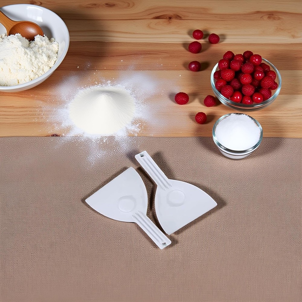 2 Pcs White Plastic Dough Scraper Cutters, Bread Chopper Separator, Flour Scr...