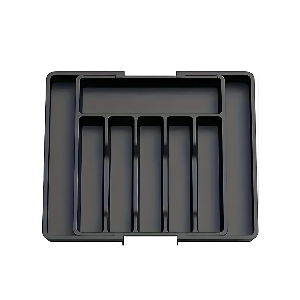 YRXEFY Expandable Silverware Drawer Organizer, Adjustable Utensil Tray Black