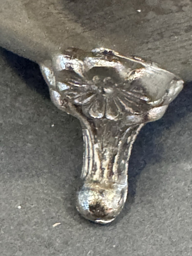 Vintage Silver Plate Creamer ornate on Rococo Floral Handle ~ 3” diameter ￼