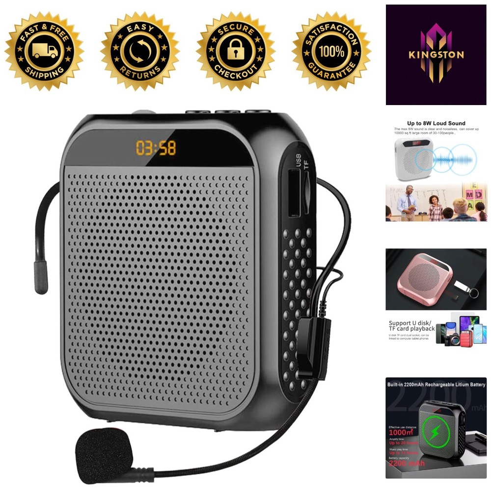 Lightweight Headset Microphone Amplifier - Long Battery Life for Classes & Tours