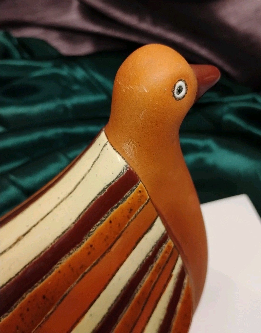 Vintage EDUARDO VEGA Modernist Red Clay 8 Dove Sculpture Pottery, Nice!
