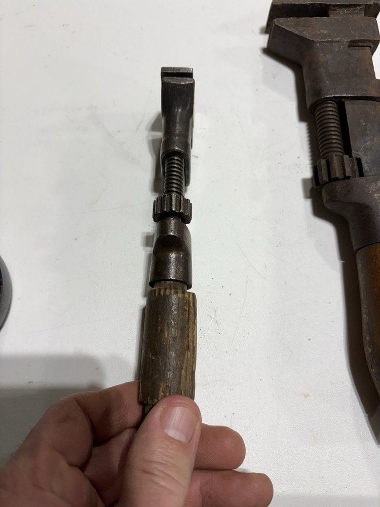 Pipe Wrenches Wood Handle Vintage