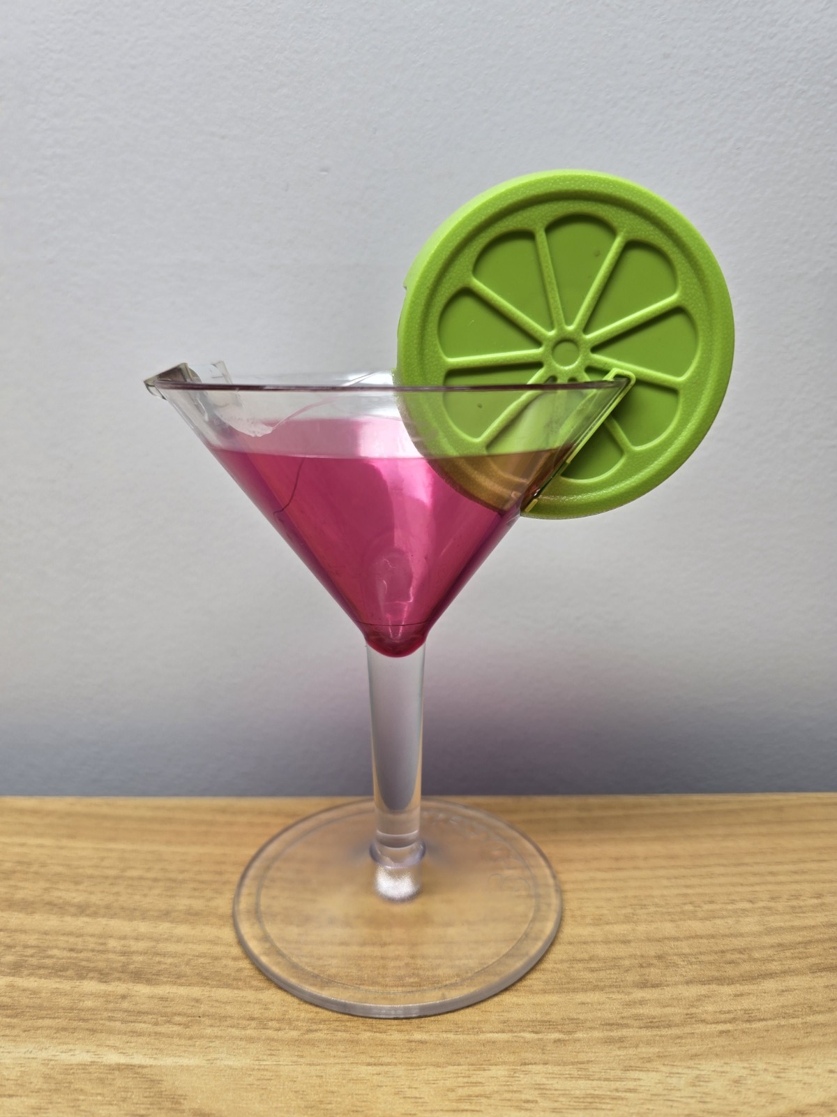 Scotch Tape Dispenser Pink Martini Glass & Lime Cocktail Cosmo Pen Holder