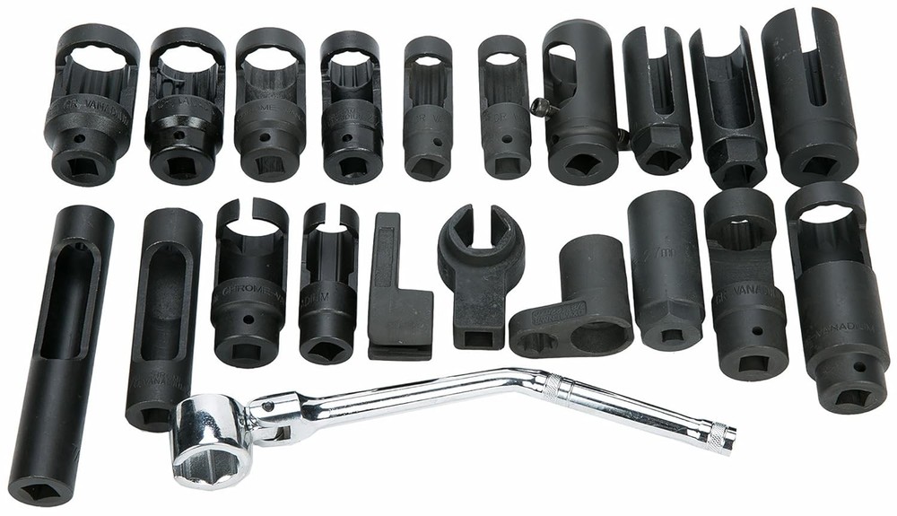 21 Piece O2 Sensor Socket Set Universal Oxygen Sensor Removal Install Tools Set