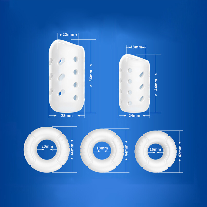 5PCS Reusable Silicone Penis Sleeve Male Ejaculation Delay Ring Set For Men US