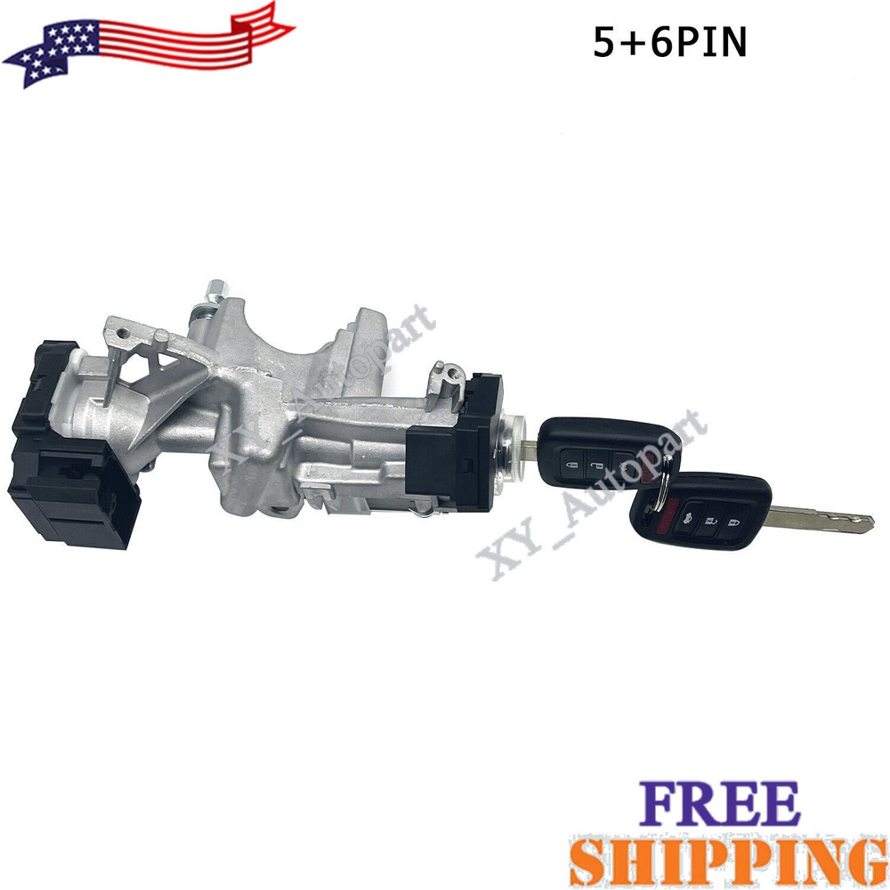 IGNITION LOCK CYLINDER SWITCH ASSEMBLY WITH 2 KEY SHELLS NEW FOR 2014-2015 CIVIC
