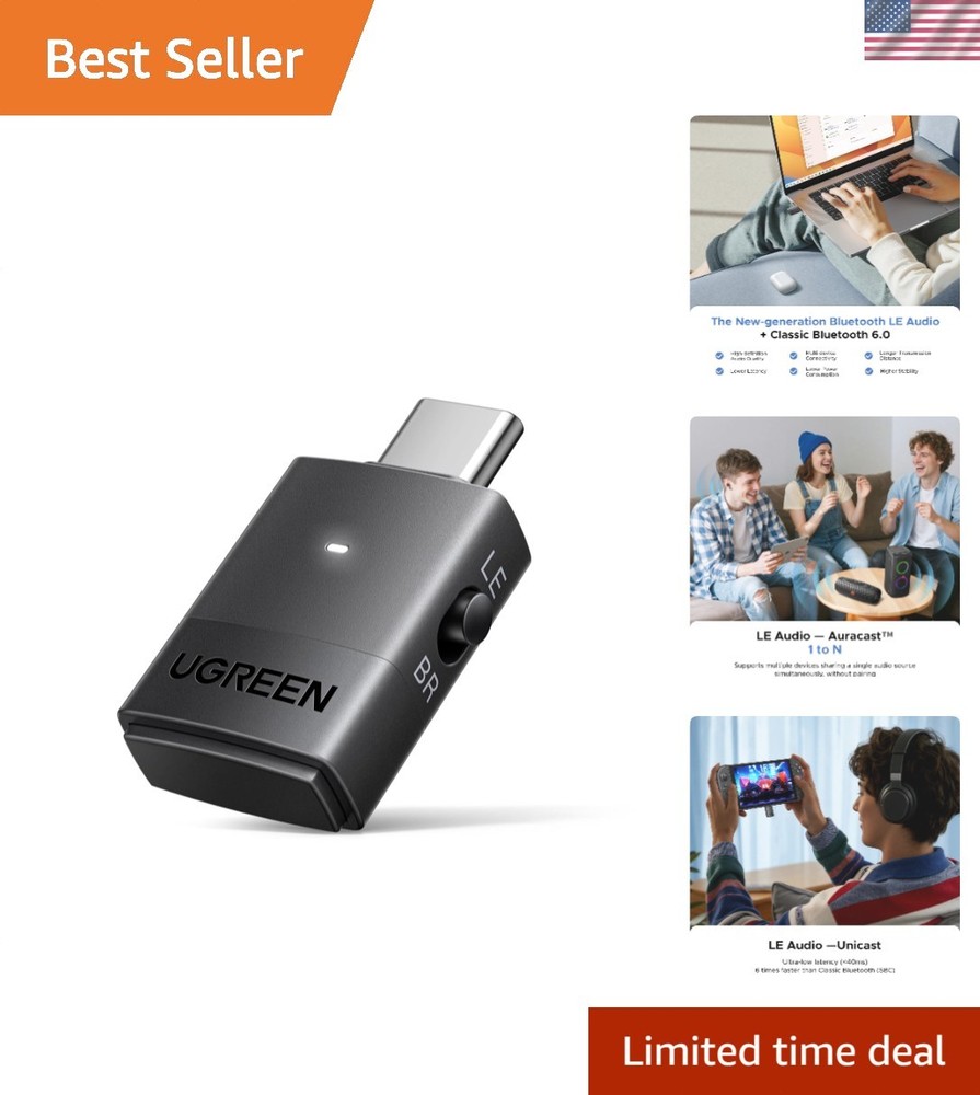 USB-C Bluetooth Adapter with aptX Support - Ideal for PS5 & Gaming Consoles