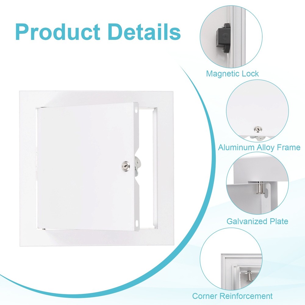 9"x9" Drywall Access Panel Wall Hole Cover Access Doors with Lock, White