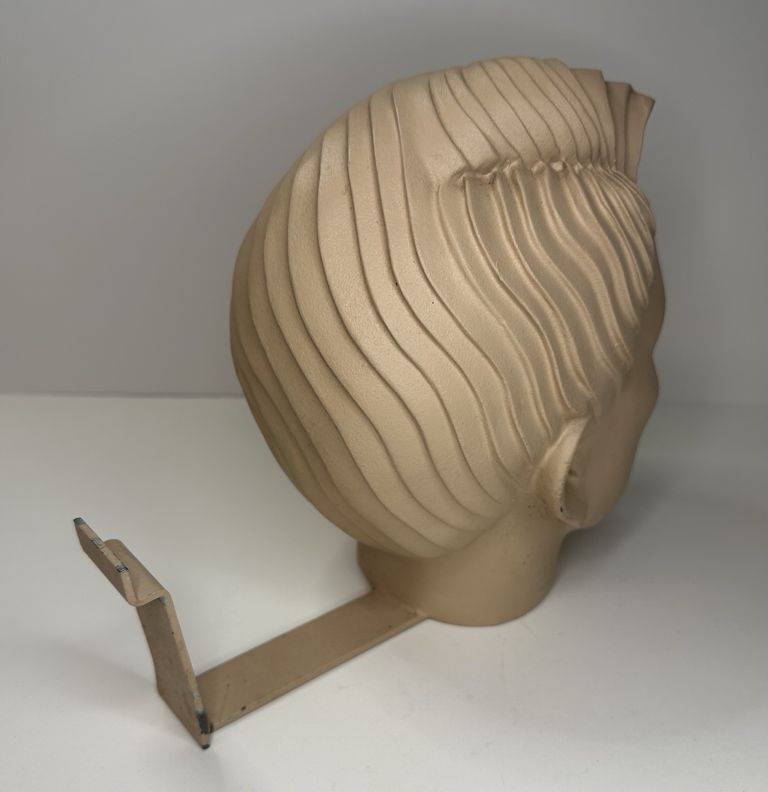 Mannequin Head Male Hard Plastic Metal Bracket Vintage Store Display