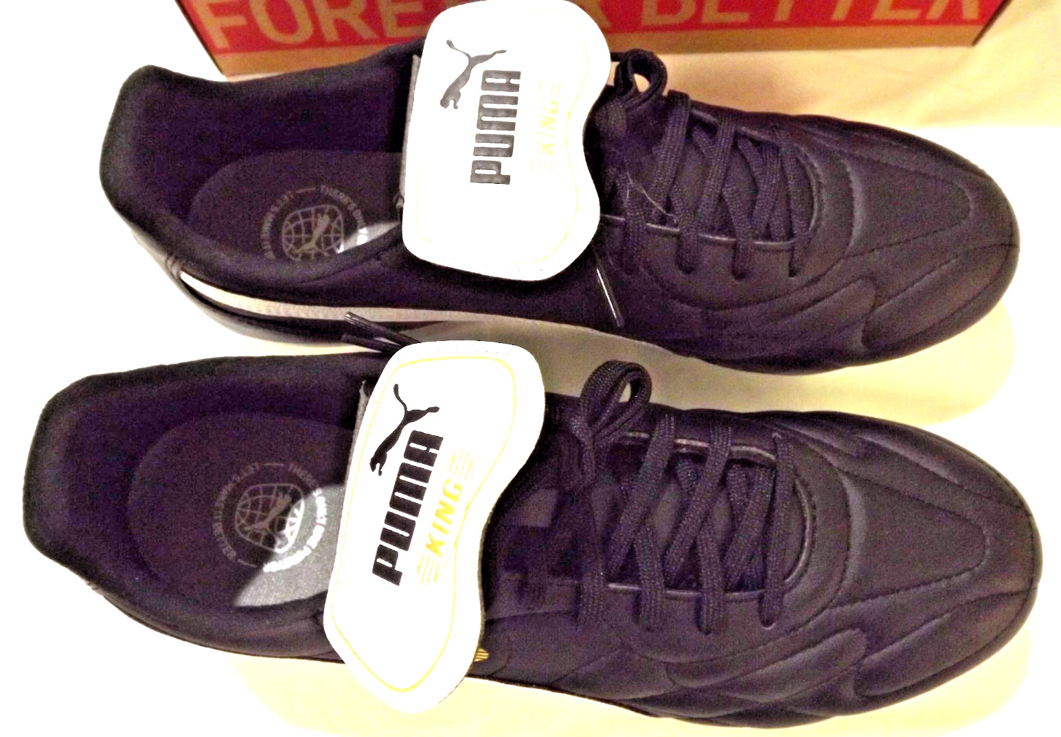 Puma King Top Black White Gold Men Soccer Cleats Shoes 107348-01 Sz 9.5