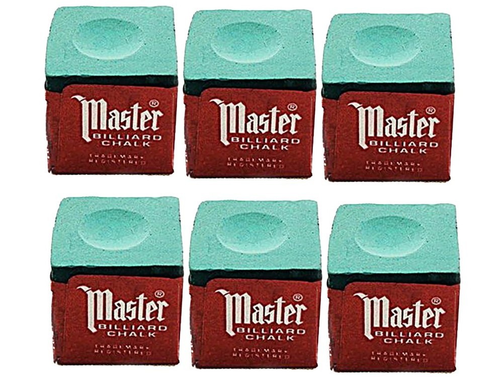 Half Dozen Green Master Pool Cue Chalk (6 Pieces)